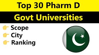 Top 30 Pharm D Govt Universities in Pakistan 2024 Scope Rankings Cities amp More [upl. by Drofdeb]