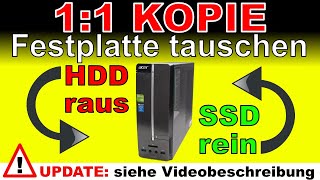 FESTPLATTE 11 KOPIEREN KLONEN HDD AUF SSD AUFRÜSTEN COMPUTER LAPTOP PC KOPIE SPEICHER TAUSCHEN KLON [upl. by Torrance279]