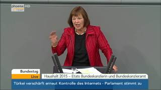 Bundestag Kanzleramtsetat Generalaussprache Teil 3 ua mit Aydan Özoguz am 10092014 [upl. by Thomajan380]