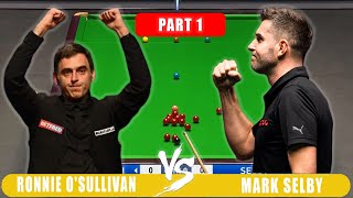 Ronnie OSullivan Vs Mark Selby Part 1  FINAL 2020 Scottish Open Snooker Highlights [upl. by Noskcaj972]