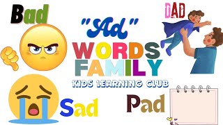 Family words quotAdquot words how to teach Phonics Cvc words Vocabulary words [upl. by Iyre]