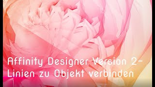 Affinity Designer Version 2  Linien zu Objekt verbinden  Nähen mit Beamer  Schnittmuster [upl. by Yecnay]