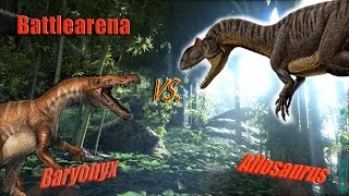 ARK Battlearena Baryonyx VS Allosaurus [upl. by Eissoj125]