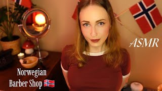 🇳🇴 ASMR in Norwegian  Barber Shop Roleplay 💈 Wet Shave amp Hair Cut Soft spoken❤️ ENG SUB [upl. by Shanda]