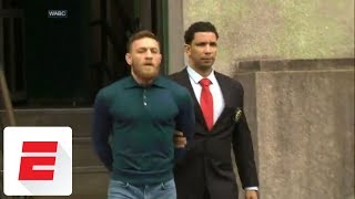 Conor McGregor taken out of NYC police station in handcuffs  ESPN [upl. by Aibar]