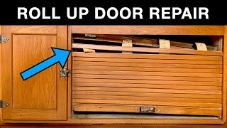 Broken Rollup Tambour Door Repair on a Hoosier Cabinet  a Fixing Furniture Restoration [upl. by Stiegler]