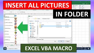 Insert All Pictures In Folder Excel VBA Macro [upl. by Prebo]