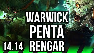 WARWICK vs RENGAR JGL  Penta 1628 2600 games Legendary  VN Grandmaster  1414 [upl. by Claudianus]