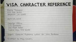 How To Write A Character Reference Letter for Visa Step by Step Guide  Writing Practices [upl. by Russian]