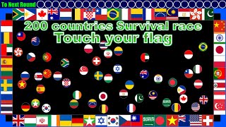 Touch your flag 200 countries survival marble race in Algodoo  Marble Factory [upl. by Resiak742]