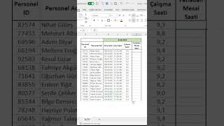 Excelde Çalışma Saati ve Fazla Mesai Saati Hesaplama shorts excel exceltricks [upl. by Kenwee]