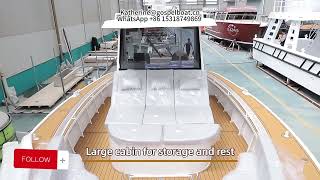 128m Center cabin walk around aluminum seiko sea Tuna fishing Boat with Bedroom and kitchen room [upl. by Farlie84]