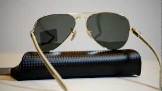 Authentic Ray Ban RB 8307 001 Aviator Carbon Fibre Collection Sunglasses RB8307 [upl. by Dnalerb]