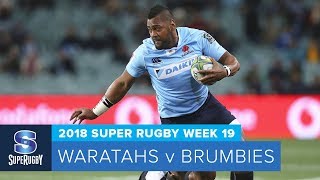 HIGHLIGHTS 2018 Super Rugby Week 19 Waratahs v Brumbies [upl. by Philippine]