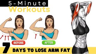 5 Minute Simple FLABBY ARMS Workout ✔ ANYONE CAN DO IT [upl. by Ramonda]