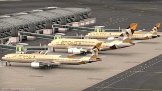 Etihad Airways Lineup at Muscat Airport  World of Airports  Gameplay [upl. by Oedama]