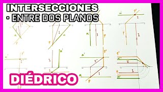 DIÉDRICO  intersecciones ❌de planos🙌 varios casos [upl. by Barnebas]