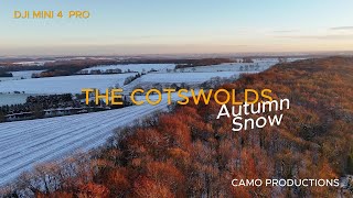 Autumn Meets Winter Stunning Snowy Cotswolds Drone Footage [upl. by Trainor374]