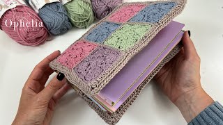 Crochet Granny Square Book Cover  Gypsy Square Scrap Book Tutorial [upl. by Yborian]