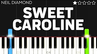 Neil Diamond  Sweet Caroline  EASY Piano Tutorial [upl. by Ynaitirb]