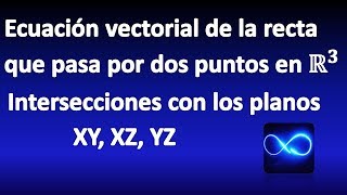 74 Ecuación vectorial de la recta que pasa por dos puntos en el espacio R3 [upl. by Lust858]