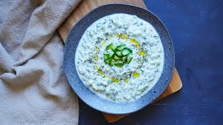 EASY CACIK Turkish Cucumber Yogurt Recipe  POSH PLATE [upl. by Anihcak]