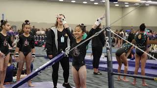 Kiala Nishime Bars 2024 Calif Grand Invite Wildfire Gymnast Level 6 [upl. by Ahsemrak508]