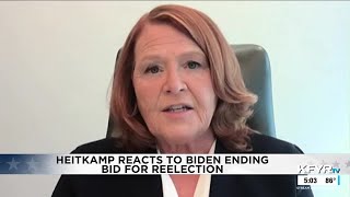 Fmr North Dakota Democratic Senator Heidi Heitkamp talks Biden dropping out of the race [upl. by Aleedis175]