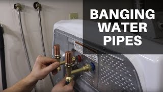 Stop Water Pipes From Banging Installing Washing Machine Water Hammer Arrestors [upl. by Ijuy]