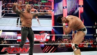 Batista attacks Alberto Del Rio Raw Jan 20 2014 [upl. by Pliner]