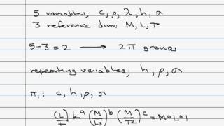 Determining Pi Terms Buckingham Pi Theorem [upl. by Fortin]