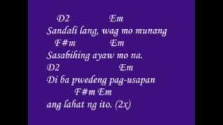 Sandali Lang Lyrics And Chords  Silent Sanctuary [upl. by Dott]