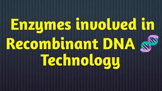 Enzymes for DNA manipulation restriction endonuclease lecture4 [upl. by Travus]