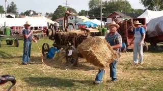 Old Fashion Hay Baler  Kutztown Folk Fest [upl. by Ybocaj143]