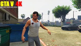 Michael Mass Intense Gunfight Scene  4K GTA V PC Gameplay gta grandtheftauto [upl. by Hume]