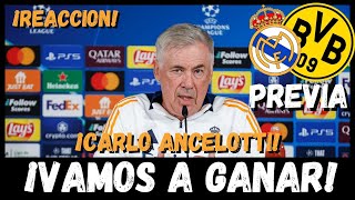 RUEDA DE PRENSA DE CARLO ANCELOTTI Previa REAL MADRID vs BORUSSIA DORTMUND UCL [upl. by Eidarb]