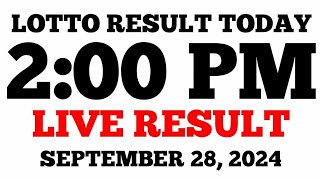 Lotto Result Today 2PM Draw September 28 2024 PCSO LIVE Result [upl. by Nniw]