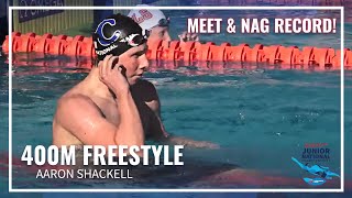 2 Records Broken by Shackell and Mijatovic in Mens 400 Freestyle  2023 Speedo Junior Nationals [upl. by Imaon742]