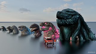 GODZILLA Head Size Comparison 3D  MINILLA VS GODZILLA EARTH [upl. by Evy]