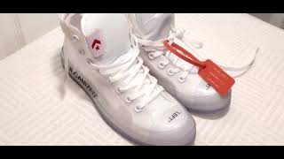 Converse All Star Chuck Taylor Mens Vulcanized High Top White Sneakers Lace Up Size 7 [upl. by Inalem867]