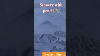 Scenery with pencil ✏️ scenery pencildrawing creativeshritej shortfeed viralvideo [upl. by Ellehcar958]