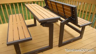 Awesome Convertable Picnic Table  Bench Review [upl. by Eyllib]