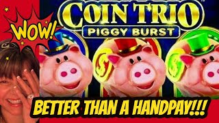 WOW SURPRISE MASSIVE WIN FROM PIGGY amp SQUEAK COIN TRIO PIGGY BURST [upl. by Eekorehc142]