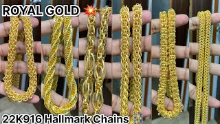 30 To 40 Grams Men’s Latest Gold Chains Designs in 22K916 Hallmark Chain [upl. by Adnirak828]