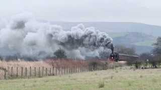 LNER B1 61264 Roars on its Loaded test run 10th Jan 2014 [upl. by Nemlaz]