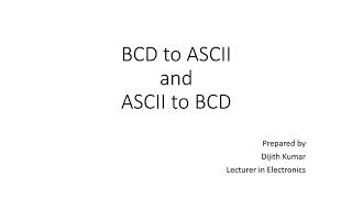 Bcd to ASCII conversion [upl. by Ahsitram]