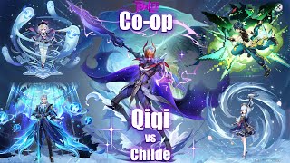 Random coop Qiqi Neuvillette Kinich amp Ayaka vs Childe [upl. by Amalbergas836]