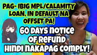 Pagibig MPLCALAMITY LOAN IN DEFAULT  OFFSET HINDI NAKAPAG COMPLY SA 60DAYS REFUND lizielestoy [upl. by Kaasi373]