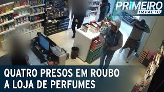 SP quatro são presos após roubo a loja de perfumes e perseguição  Primeiro Impacto 010523 [upl. by Youlton990]