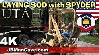 LAYING SOD with TRUCK TRAILER and SPYDER FORKLIFT UTAH USA 4K JBManCavecom [upl. by Bosch539]